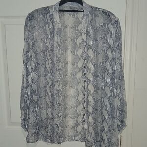 Chico's Gray Snake Print Blazer